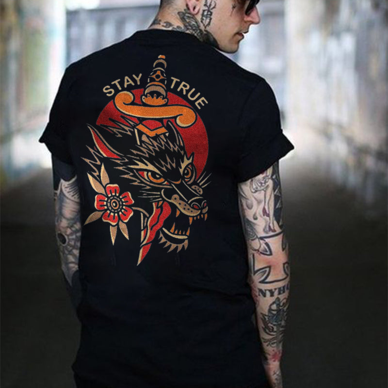 STAY TRUE printed loose T-shirt designer