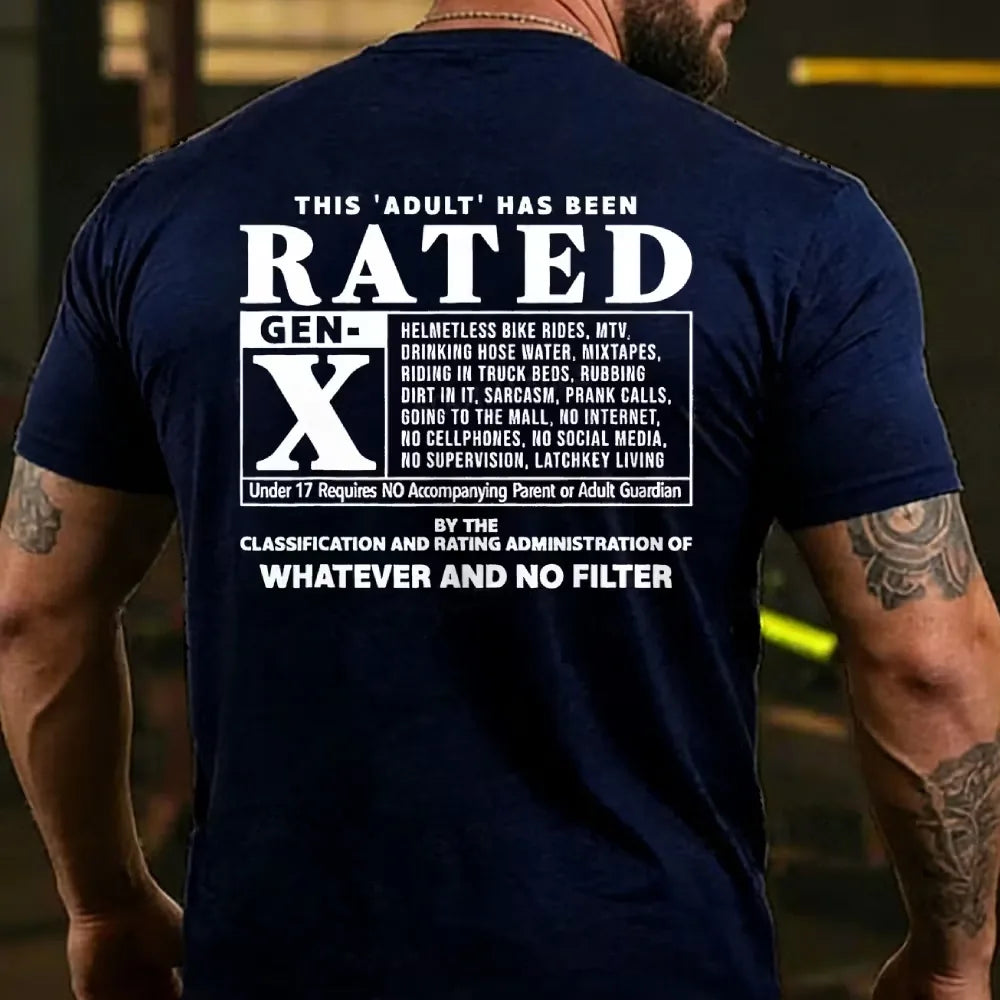 This Adult Has Been Rated Gen-X T-shirts