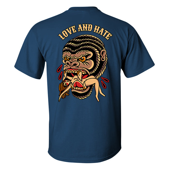 Love And Hate Orangutan Print T-shirt