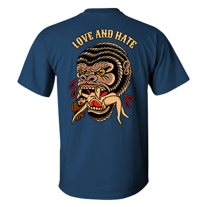 Love And Hate Orangutan Print T-shirt