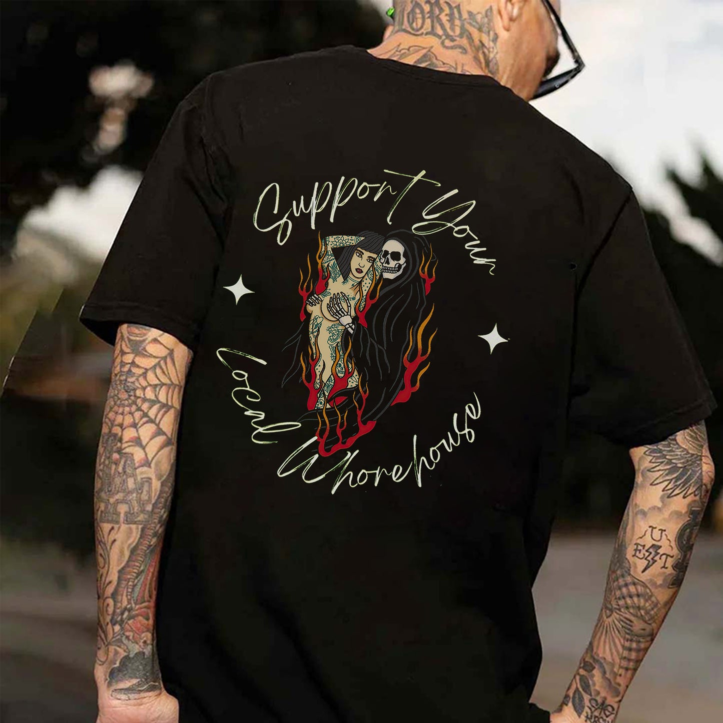Support Your Local Whorehouse Printed Men's T-shirt