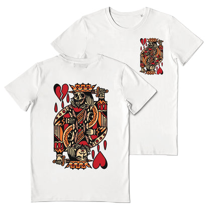 Playing Card Skull Print Casual T-shirt