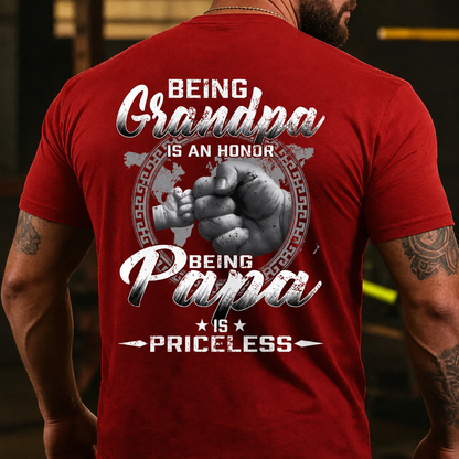 Being Grandpa Is An Honor Being Papa Is Priceless Funny Family T-shirt