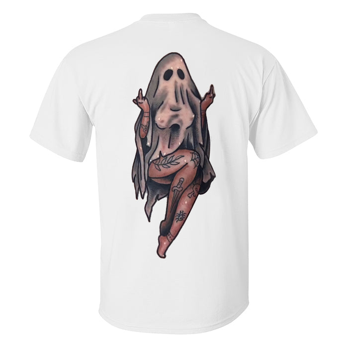 Naughty Sexy Naked Lady Ghost Print Men's T-shirt