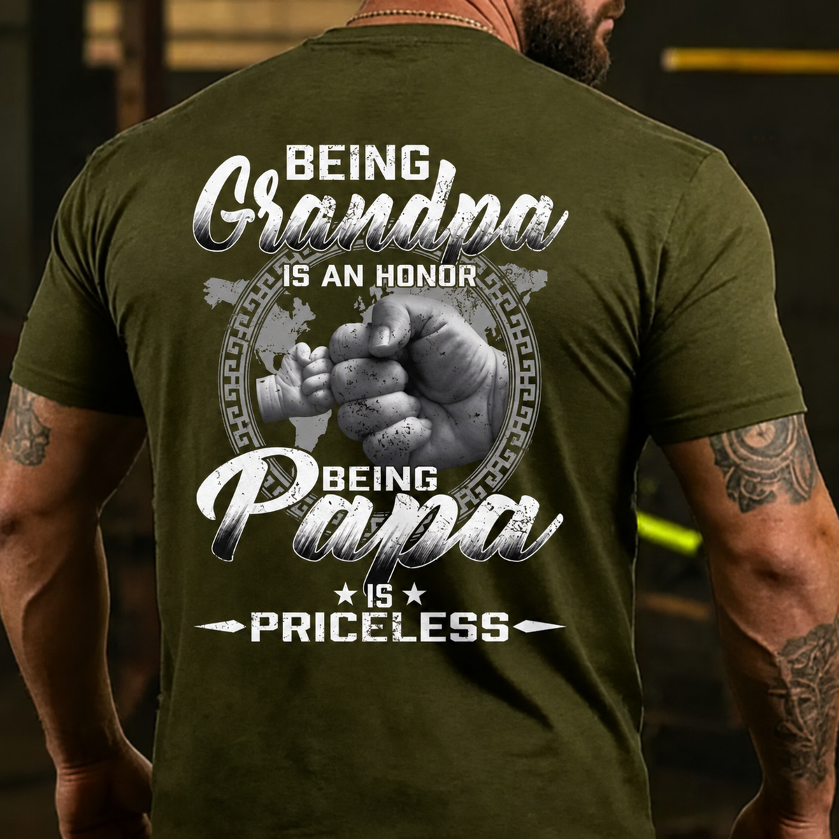 Being Grandpa Is An Honor Being Papa Is Priceless Funny Family T-shirt