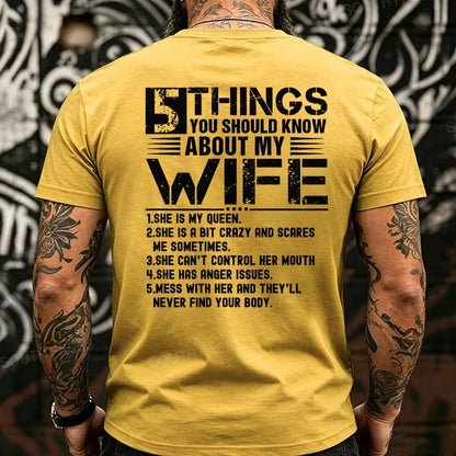 5 Things You Should Know About My Wife Back T-Shirts