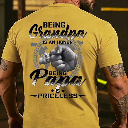 Being Grandpa Is An Honor Being Papa Is Priceless Funny Family T-shirt