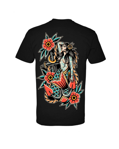 Anchor And Mermaid Printed Men's T-shirt