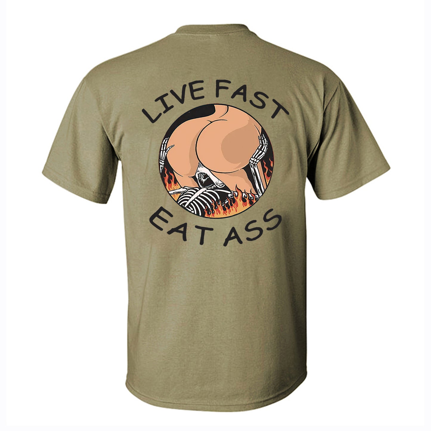 Live Fast Eat Ass Printed Men's T-shirt