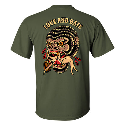 Love And Hate Orangutan Print T-shirt