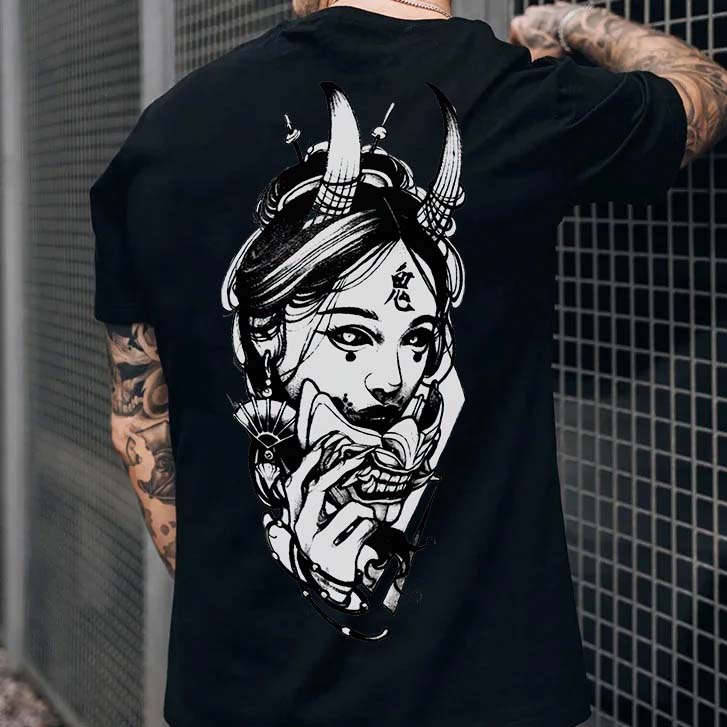 Devil Mask Printed Men's T-shirt