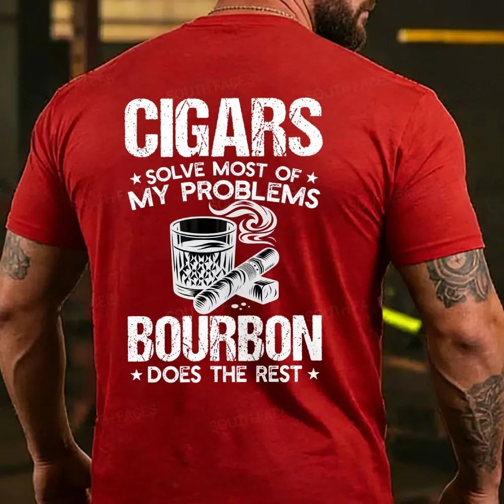 Cigars Solve Most Of My Problems Bourbon Does The Rest T-shirts