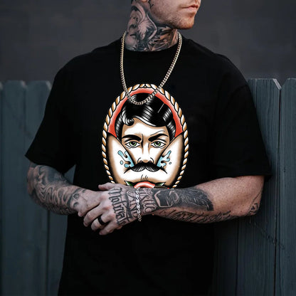 Vintage Rose Printed Men's T-shirt