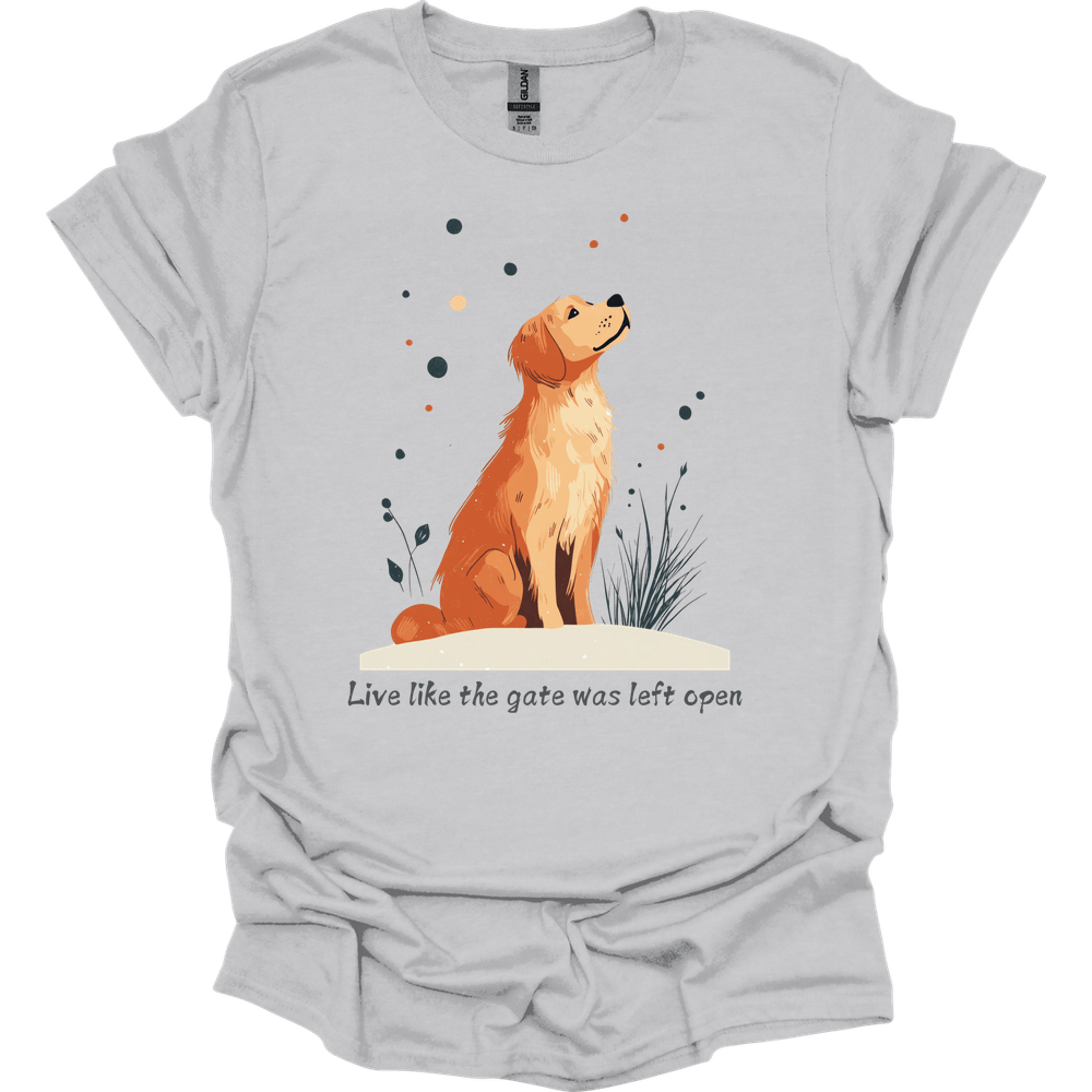Golden Retriever - Live Like The Gate Was Left Open T-Shirt Secondary image
