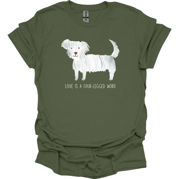 Maltese - Love Is A Four-Legged Word T-Shirt