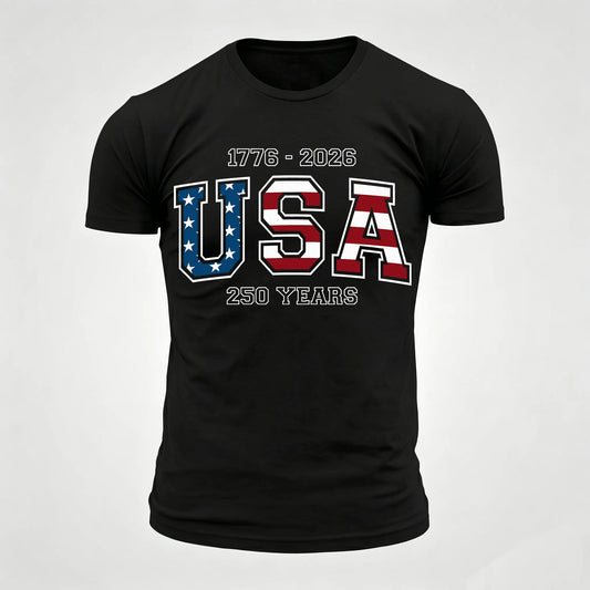 1776-2026 USA 250 Years Printed Men's T-Shirt