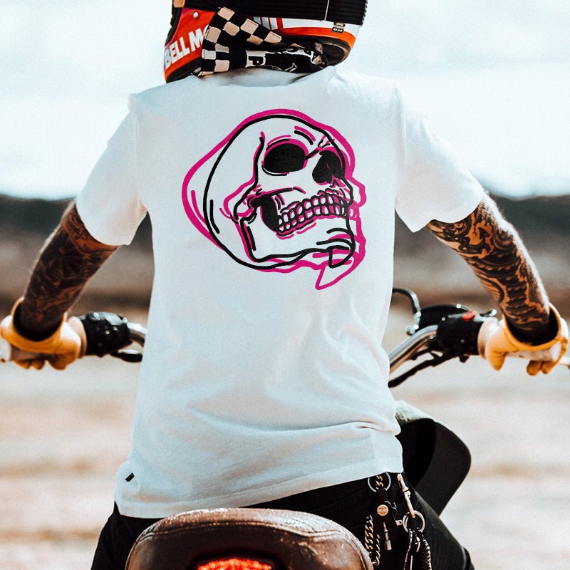 Skull print all-match t-shirt designer