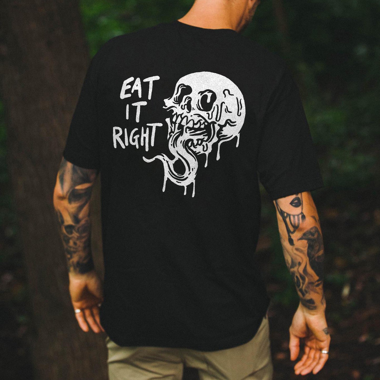 Eat It Right Skull Print Men's T-shirt