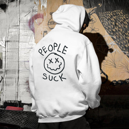 people suck Letter Print Casual Hoodie