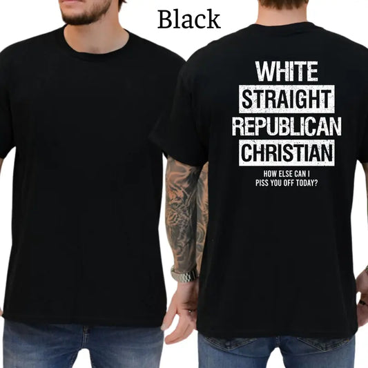White Straight Republican Christian Graphic T-Shirt