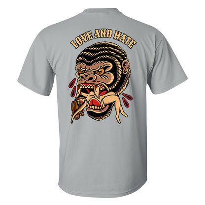 Love And Hate Orangutan Print T-shirt