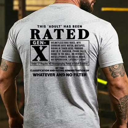 This Adult Has Been Rated Gen-X  T-shirts