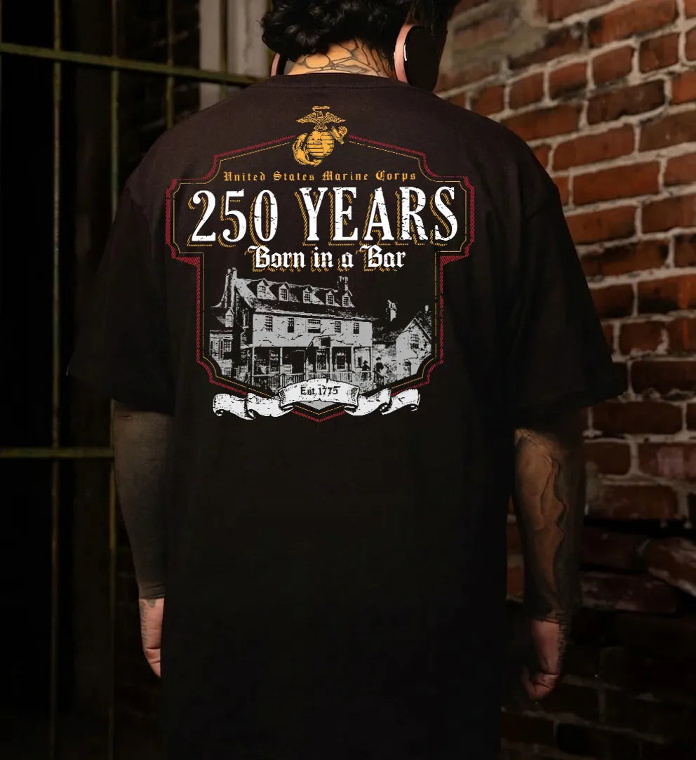 Classic 250 Years Born in a Bar Printed Men's T-Shirt