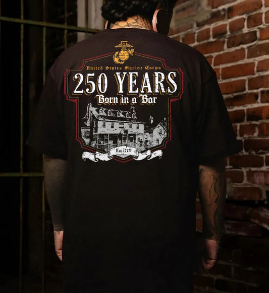 Classic 250 Years Born in a Bar Printed Men's T-Shirt