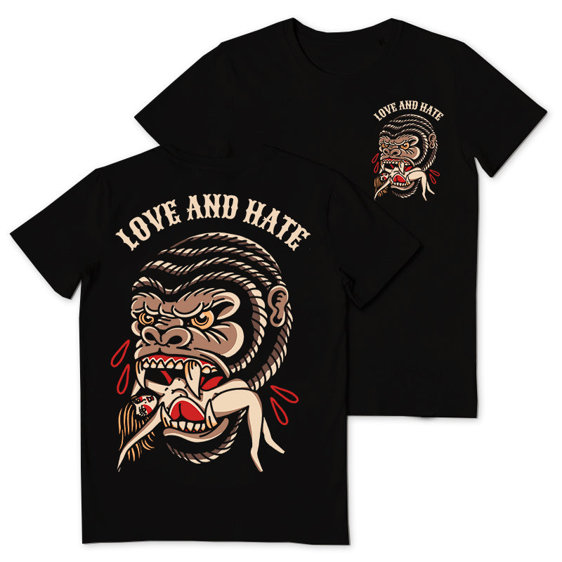 Love And Hate Orangutan Print T-shirt