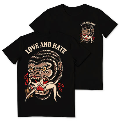 Love And Hate Orangutan Print T-shirt