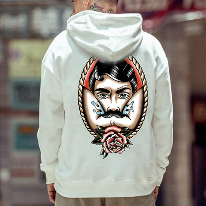 Vintage Rose Print Men's Hoodie