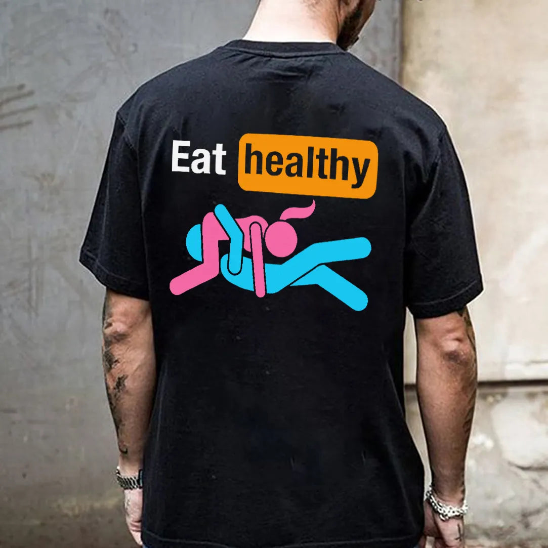 Eat Healthy Printed Men's T-Shirt   