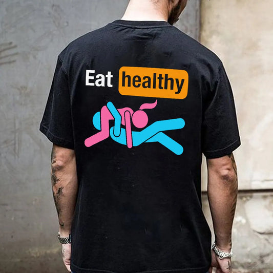 Eat Healthy Printed Men's T-Shirt   
