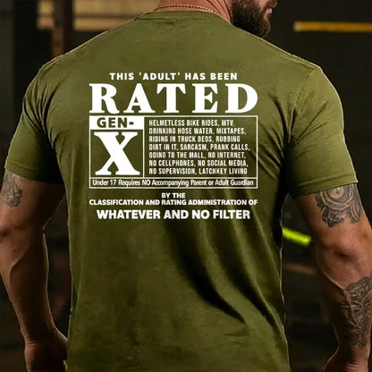 This Adult Has Been Rated Gen-X  T-shirts