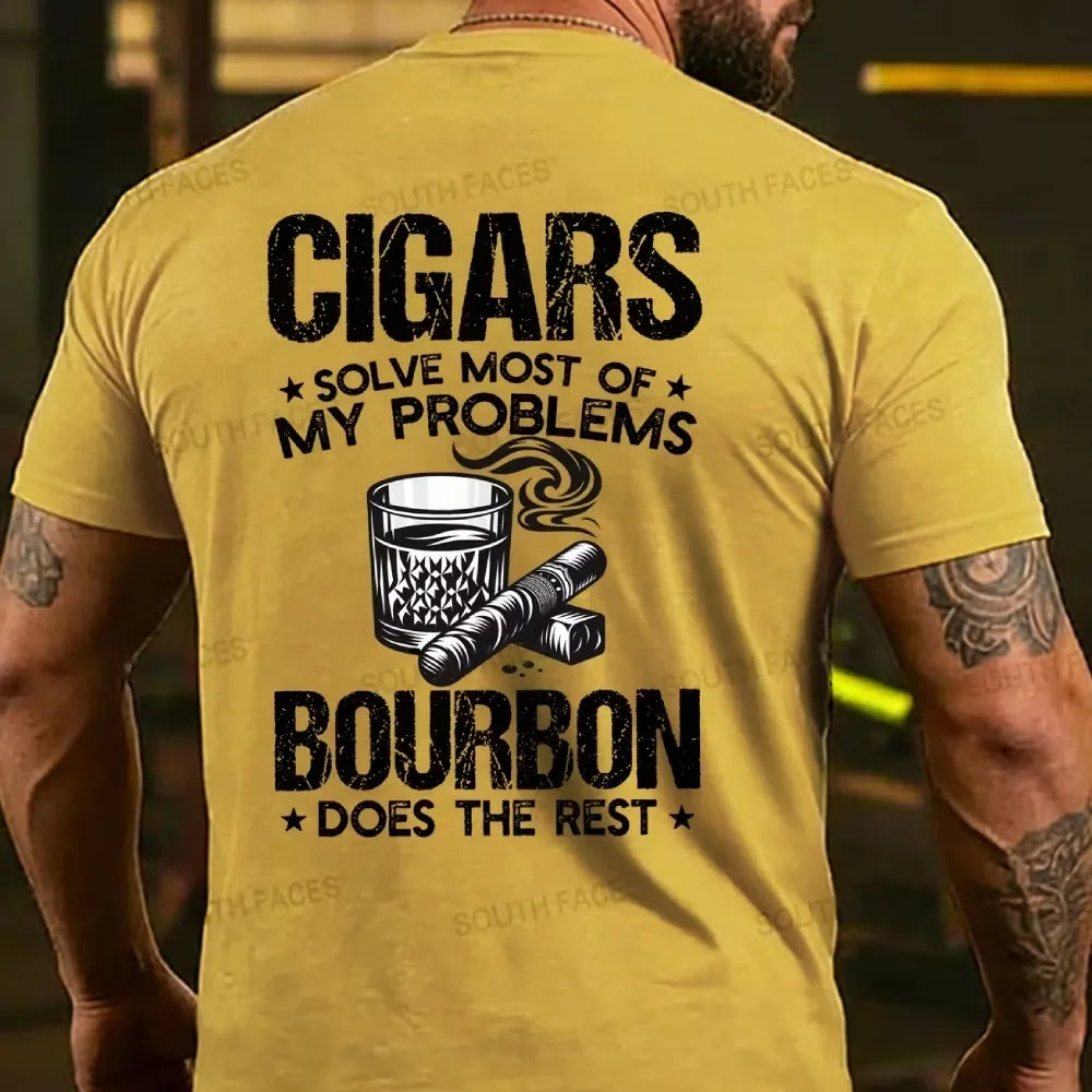Cigars Solve Most Of My Problems Bourbon Does The Rest T-shirts