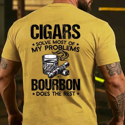 Cigars Solve Most Of My Problems Bourbon Does The Rest T-shirts