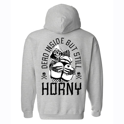 Dead Inside But Still Horny Skull Printed Men's Hoodie