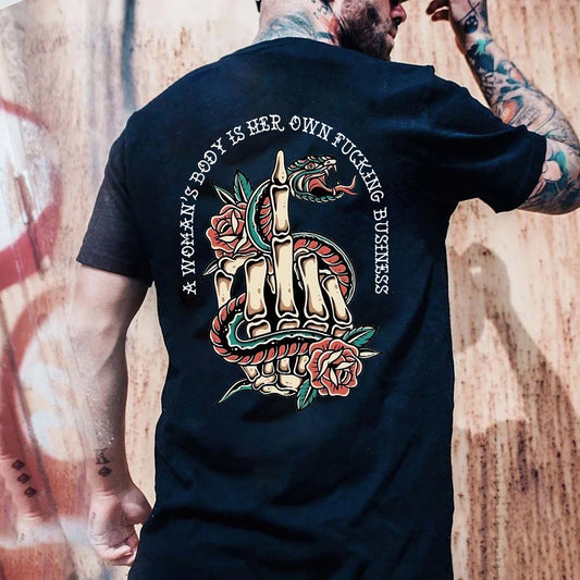 A Woman's Body Is Her Own F**king Business Print Men's T-shirt