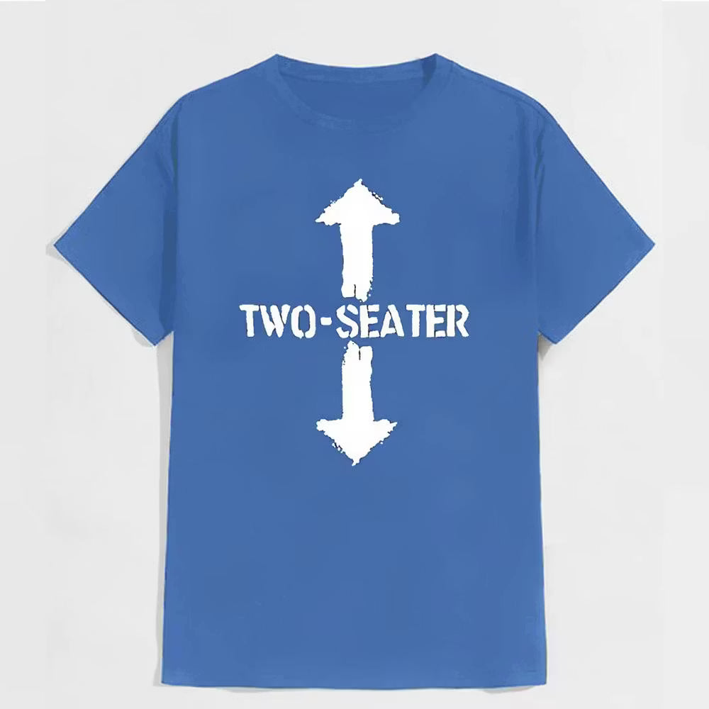 TWO-SEATER Double Arrow Simple Casual Graphic Black Print T-shirt