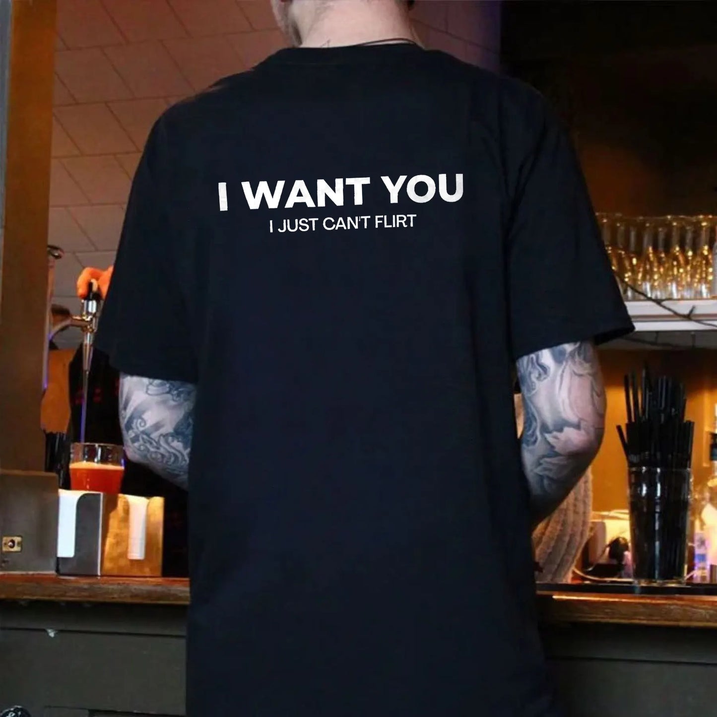 I Want You I Just Can't Flirt Printed Men's T-shirt