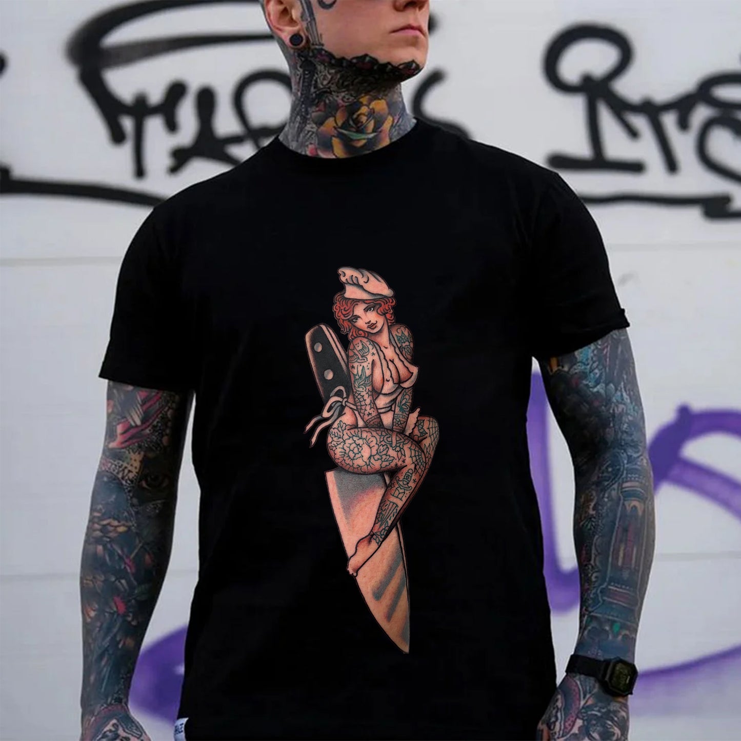 Sitting On The Hilt Printed Men's T-shirt