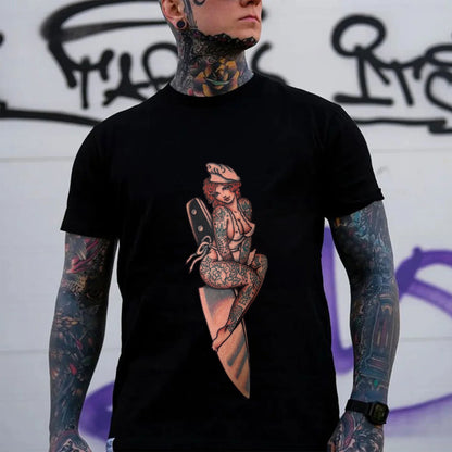 Sitting On The Hilt Printed Men's T-shirt