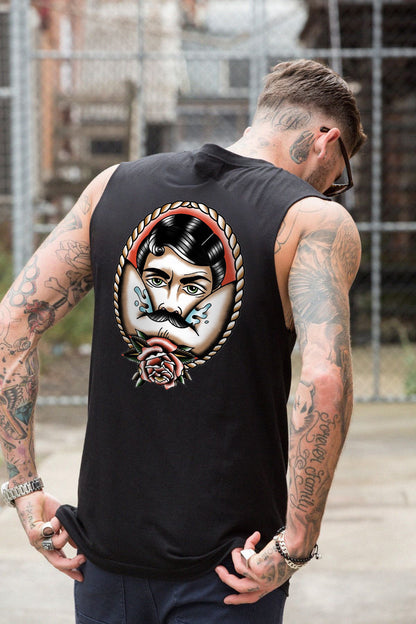 Bearded Man Print Men's Vest