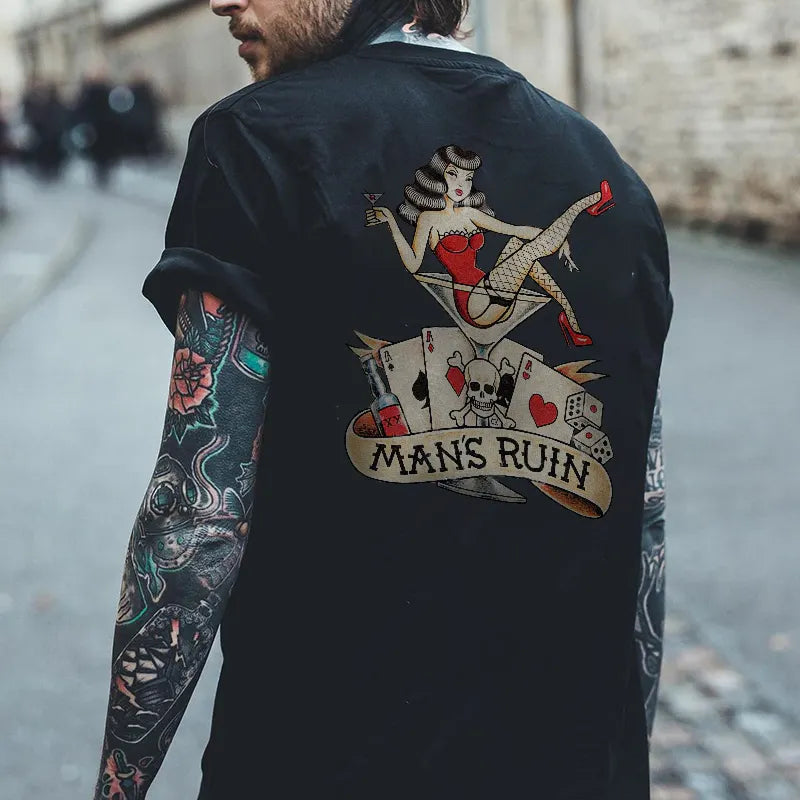 MAN'S RUIN printed T-shirt designer