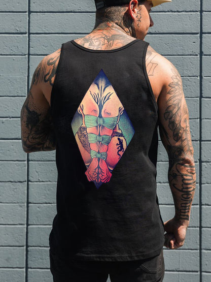 Bondage Nude Print Men's Vest