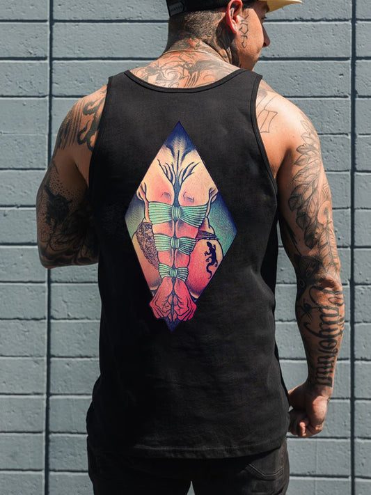 Bondage Nude Print Men's Vest