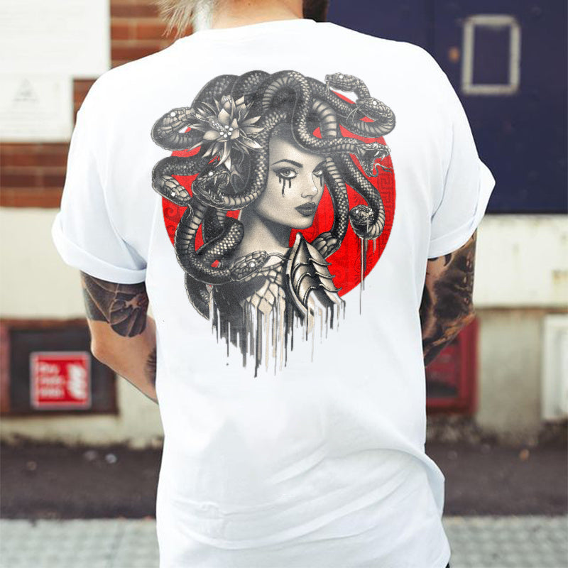 Medusa print men casual loose tees designer
