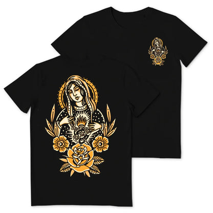 Woman Floral Retro Print Short-sleeved T-shirt