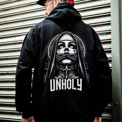Unholy Nun Printed Men's Hoodie