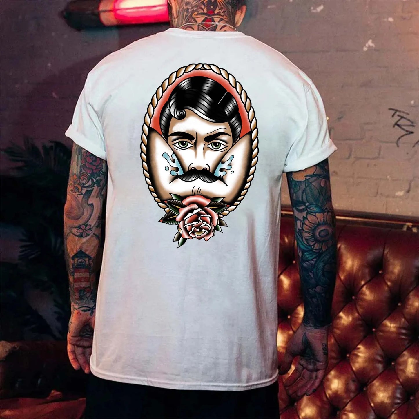 Vintage Rose Print Men's T-shirt